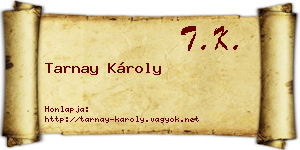 Tarnay Károly névjegykártya