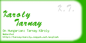 karoly tarnay business card